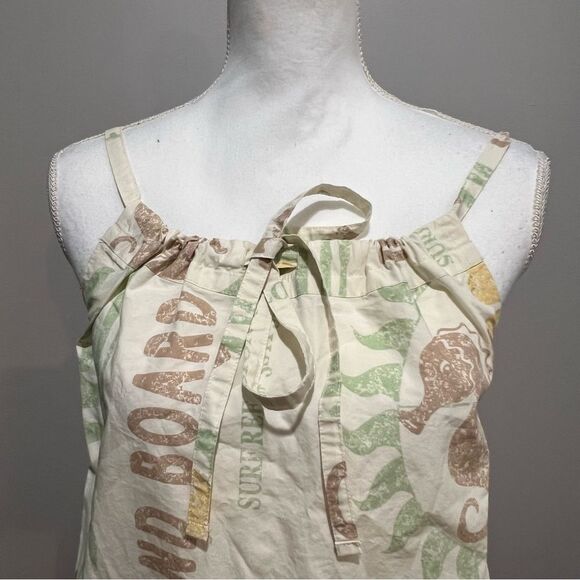 NWT BDG Urban Outfitters Eva Tie-Front Ruched Strap Trapeze Mini Dress medium - Picture 8 of 13